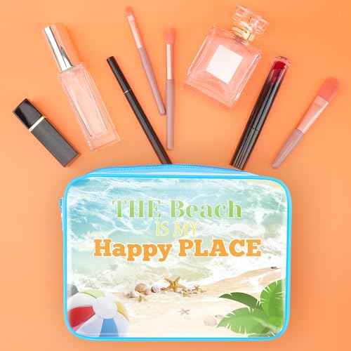 Beach Lover Gifts for Women Girl Makeup Bag Summer Toiletry Bag Beach Themed Present Funny Vacation Gifts Birthday Christmas Graduation Present for Daughter Sister Mom Aunt Cosmetic Pouch