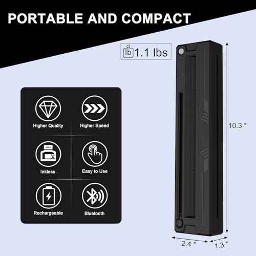 Tattoo Stencil Printer Machine for Tattoo Artists&Beginners,2026 New termocopiadora Tattoo with 10pcs of Tattoo Transfer Paper,Portable Wireless Bluetooth Printer Compatible with Phone&PC