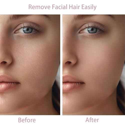 Women Facial Hair Removal Device Battery Operated with 2 Replacement Heads,Ladies Face Shaver for Peach Fuzz Upper Lip,Chin,Facial Hair Removal for Women