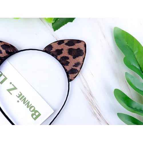 Bonnie Z. Leonardo Fashion Leopard Pattern Cat Ears Headband Brown