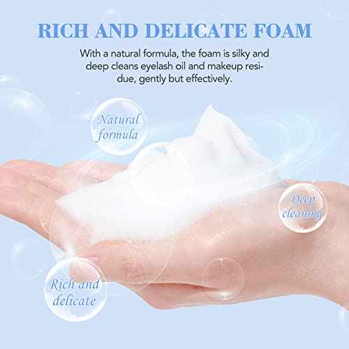 Eyelash Extension Cleanser Lash Shampoo Eyelash Extension Shampoo Lash Foam Cleanser Eyelid Cleanser for Makeup Remover Eyelash Care, Paraben & Sulfate Free for Salon and Home Use (Original 600ml)