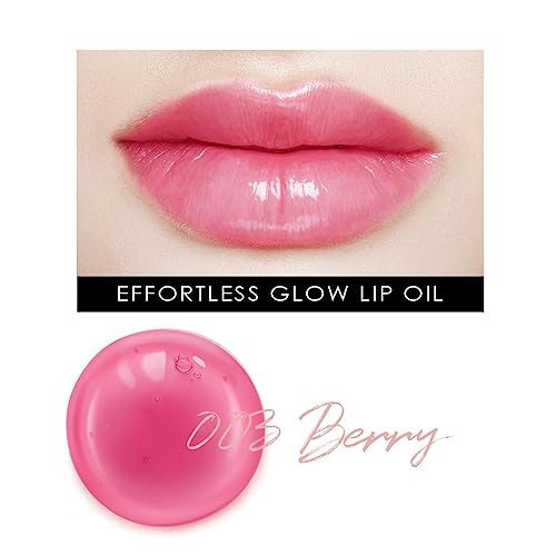glowiest EFFORTLESS Glow Lip Oil 003 BERRY: Hydrating, Nourishing, Plumping | Non-Sticky Lip Gloss, Sheer, Lip Camellia Oil - 0.17oz (5ml)