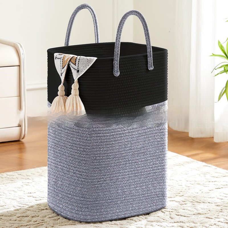 Foldable Cotton String Storage Basket for Home Organization