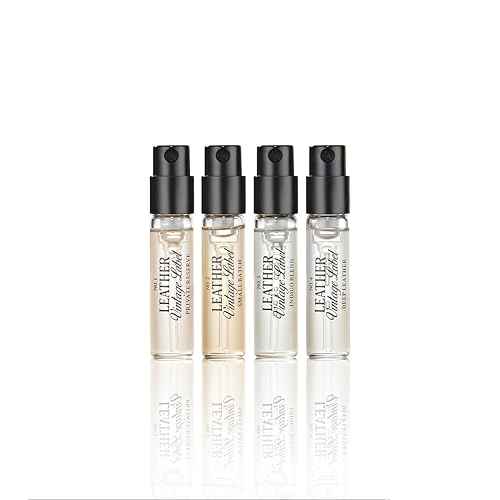 Leather Vintage Label Discovery Set by Tru Western, Set of 4, Including Leather No. 1, No. 2, No. 3, and No. 4, Masculine Fragrance Gift Set