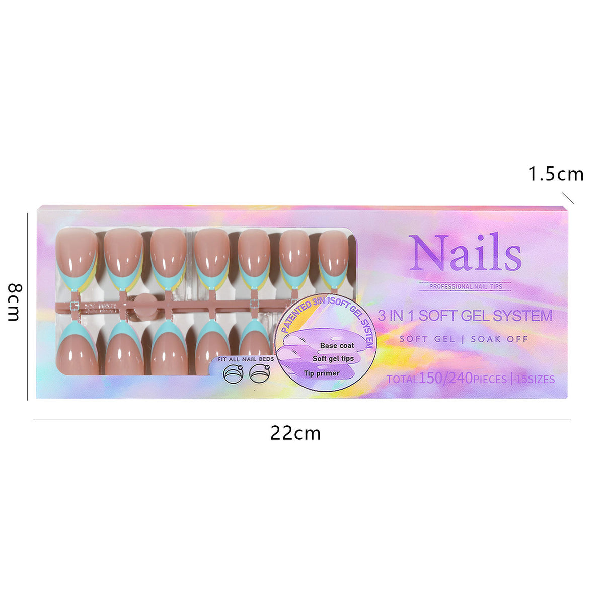Manicure Nail Art & Wear Armor Set - French Seamless Detachable Tips