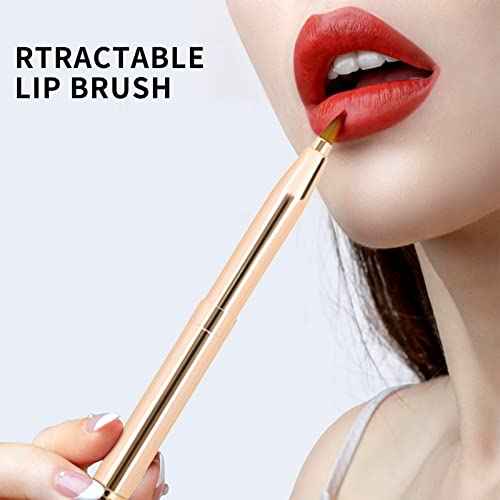 Unaone [2 Pack] Lip Brush for Lipstick, Retractable Lip Brushes, Dual-ended Makeup Brush for Lipstick Lip Gloss, Include Lid