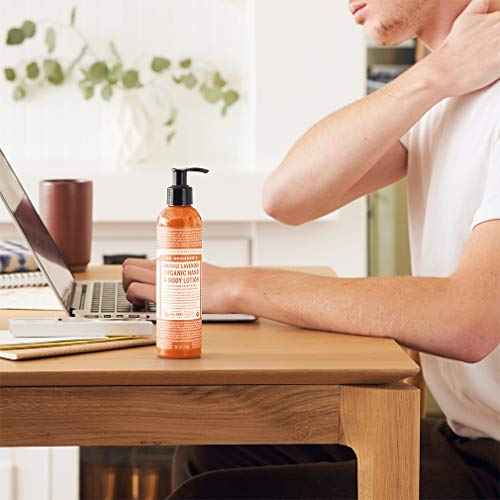 Dr. Bronner's - Organic Lotion (Orange Lavender, 8 Ounce) - Body Lotion and Moisturizer, Certified Organic, Soothing for Hands, Face and Body, Highly Emollient, Nourishes and Hydrates, Vegan, Non-GMO