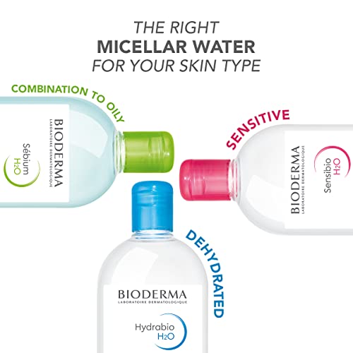 Bioderma Hydrabio DUO H2O Micellar Water Cleansing and Make-Up Removing for Dehydrated Sensitive Skin, 33.4 Fl Oz