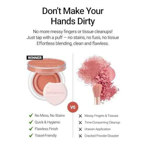 JUNGSAEMMOOL Artist Cushion Blush (Rare Rose) | Easy to Blend, Lightweight, Hydrating Korean Makeup Cushion Blush for Dewy & Glowing Cheeks