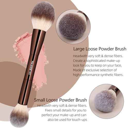 MAANGE 20 Pcs Makeup Brushes with Gift Box, Double-End Multi-functional Makeup Brushes for Blending Liquid Powder Concealer Cream Blush Buffe,CoffeeBrown