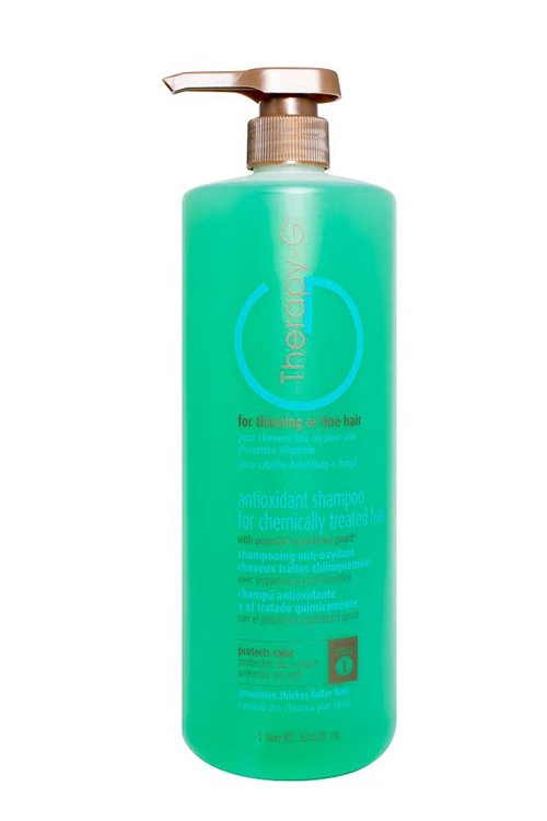 Therapy-G Antioxidant Shampoo For Chemically Treated Hair For thinning, fine hair and anti hair loss. Hair regrowth and color protector Liter 33.8 oz