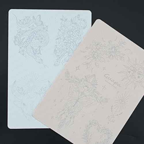 2pcs Silicone Pre Printed Tattoo Practice Skin with 9 Exquisite Tattoo Designs
