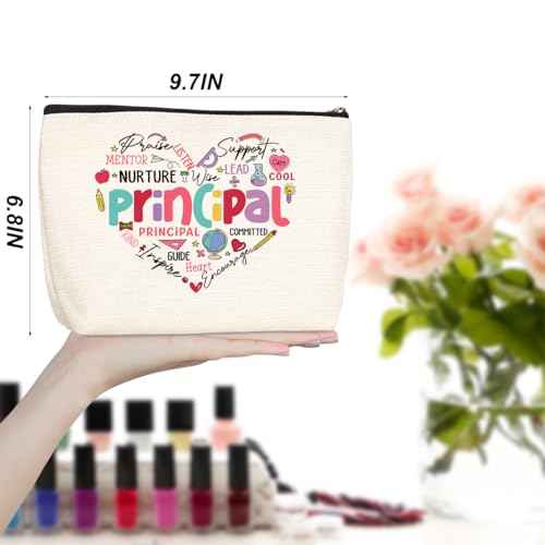 Principal Gifts Teacher Appreciation Gifts Makeup Bag Cosmetic Bag Inspirational Graduation Thank You Gifts for Women Her Physical Therapist Dance Teacher Colleagues Christmas Birthday Gifts
