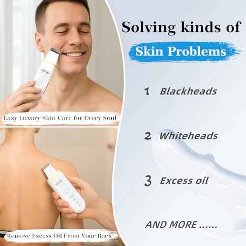 GUGUG Skin Scrubber Face Spatula Skin Spatula Pore Cleaner Blackhead Remover Tools for Facial Deep Cleansing-4 Modes -White