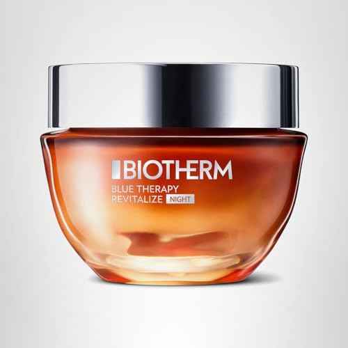 Biotherm Blue Therapy Amber Algae Revitalize Night, Anti-Aging Cream for Dehydrated and Mature Skin with Amber Algae, Nourishing and Firming Formula for a Glowing Complexion, 1.7 Fl. Oz.