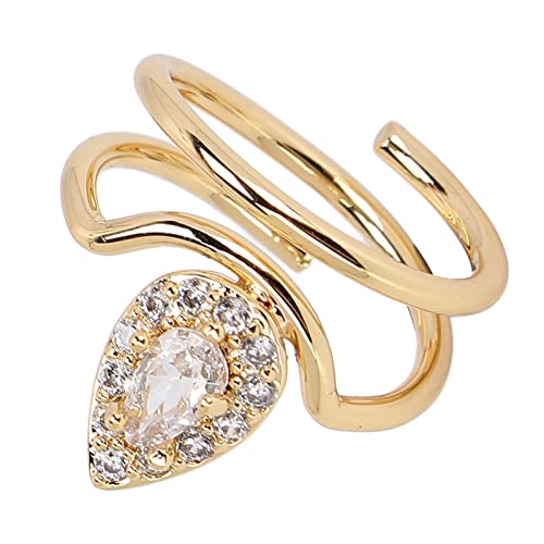 Nail Rings, Rhinestone Nail Rings Nail Art Fingernail Rings Fingernail Opening Ring Nail Decoration Finger Tip Rings Jewelry Fingernail Protective Cover Nail Accessories for Parties Wedding(3054 Gold)