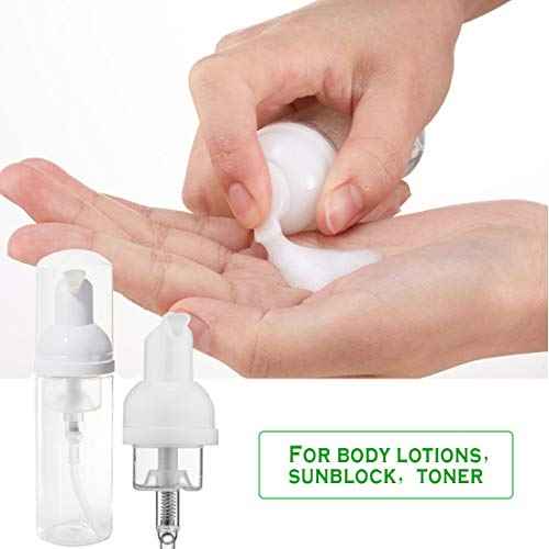 12 Pcs Empty Bottle Travel Soap Bottle | Plastic Foam Dispenser Bottle | Mini Foaming Soap Pump Dispenser for Cleaning, Travel, Cosmetics Packaging (2 oz)