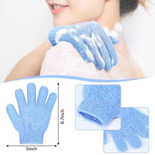 LemonRoad 48 Pcs Exfoliating Bath Gloves Individually Wrapped Bath Sponges Body Scrub Exfoliating Gloves with Case Body Scrubber for Dead Skin Remover Loofah Washcloth Mitt Men Women