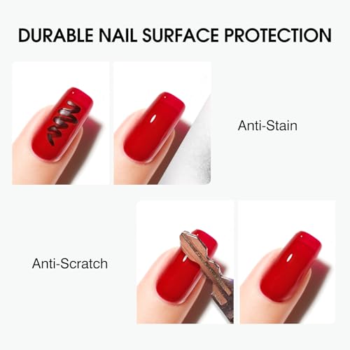 CANNI 2 Pcs No Wipe Gel Top Coat and Base Coat Set- High Gloss Shiny Long Lasting Base Top Coat Gel Nail Polish, Soak Off Nail Art Home and Professional Manicure