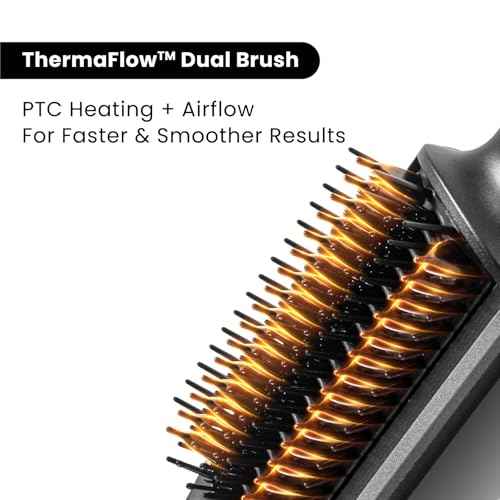 GLAMUP¢ç FusionPro¢â 6 in 1 Hot Air Styler- Wrap Curler & Thermal Brush Straightener, High Speed Hair Dryer, Round Brush, Volumizer, Hair Styling Gift Set with Travel Bag, Blow Dryer Brush