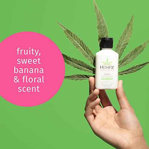 HEMPZ Body Lotion - Floral & Banana Daily Moisturizing Cream, Shea Butter Hand and Body Moisturizer - Hemp Lotion - Skin Care Products, Hemp Seed Oil - Mini, 2.25 oz.