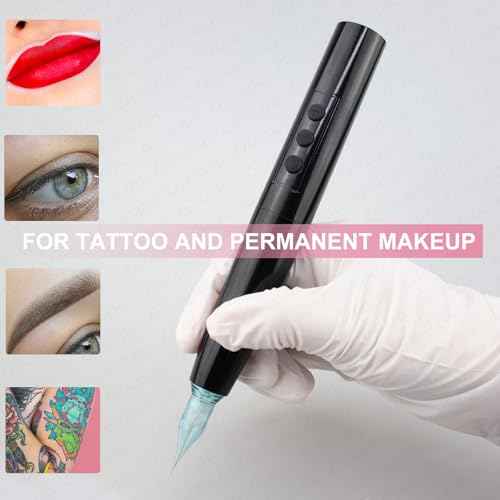 Guapa Portable Tattoo Machine Kit with 3.0mm Stroke Length, Digital LCD Display, for Permanent Makeup, Microblading, Eyeliner, Brows, Lip Blush, and Scalp Micropigmentation (Tattoo set-Black)