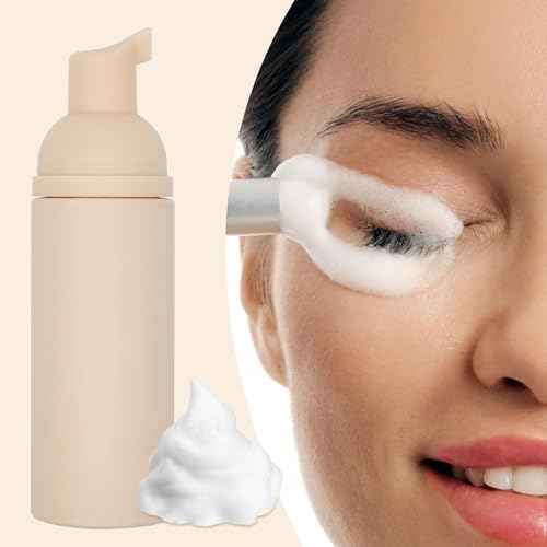 Foam Pump Bottle (Nude), Empty Travel Size Foam Dispenser Pump for Soap Shampoo, Lash Cleanser(60ml/2oz, 3PCS)