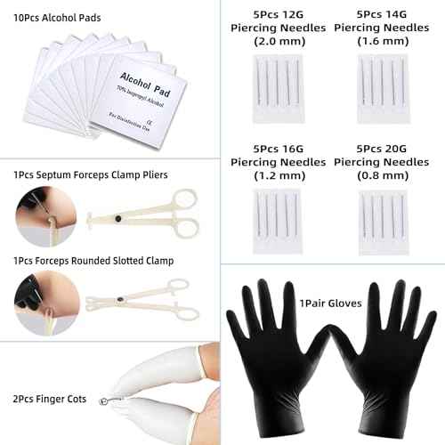 80PCS Nose Piercing Kit: Stainless Steel Body Piercing Jewelry with 12G, 14G, 16G, 20G Needles for Ear, Nose, Lip, Eyebrow