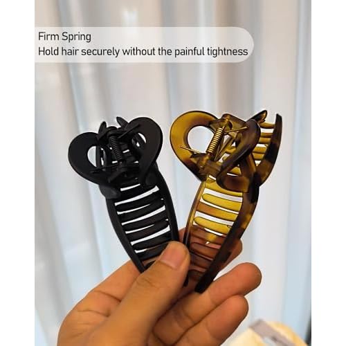 5 Inch Extra Large Claw Clips, 13 cm No Slip Matte Jumbo XL Hair Clips for Thick Long Curly Hair, Big Hair Claw Clips, 2 Pack