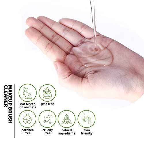 Clean-n-Fresh Makeup Brush Cleaner Set For Brushes, Sponge and Puff 6.8 Fl Oz,Deep Cleaning Washing Cleanser Shampoo With a Cleaning Mat