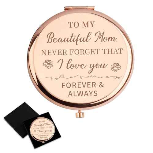 for Mom, Valentines Day Gifts for Mom, Moms Stocking Stuffers, Mother Compact Mirror Birthday Rose Gift for Women, Mother Gift, Presents for Mom for Mum, Christmas Moms Presents