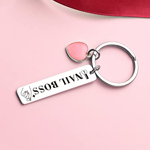 ZNOSVEI Nail Boss Keychain Nail Technician Jewelry Artist Gift Keychain