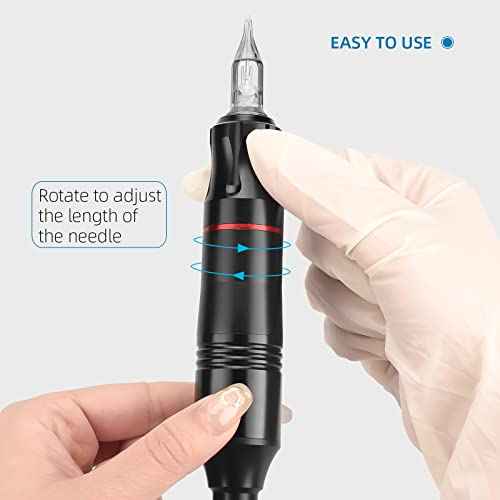 Tattoo Pen Kit ATOMUS Cartridge Tattoo Machine Kit Complete Tattoo Cartridge Needles Power Supply Inks Caps Kit for Tattoo Beginners Professional