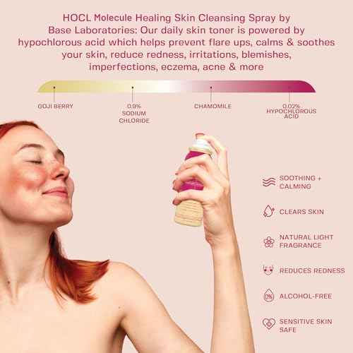 BASE LABORATORIES Hypochlorous Acid Spray for Face & Skin | 8oz | Facial Spray Daily Skin Repair Solution for Sensitive Skin, Redness, Irritations, Eczema | Hypochlrous HOCL Molecule | 2PK