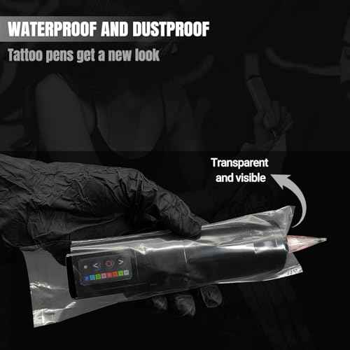 200Pcs PMU Pen Machine Covers Sleeves Tattoo Machine Protect Film Bag Disposable for Tattoo Cartridge Machine Gun Grips, Derma pen Microneedling (Clear)