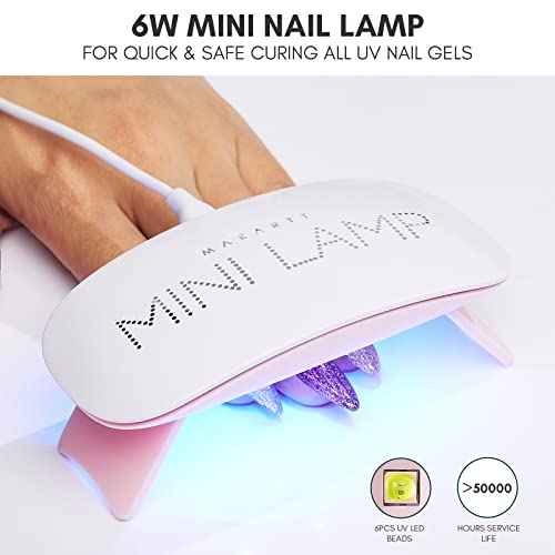 Makartt UV LED Nail Lamp: UV Light for Gel Nails, 6W Mini USB Portable Lamp Fast Drying Gel Polish Curing Light 60S Timer Dryer Manicure Salon Home DIY