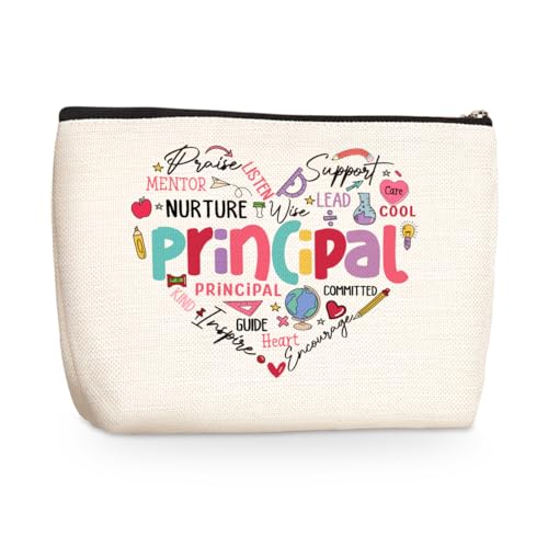 Principal Gifts Teacher Appreciation Gifts Makeup Bag Cosmetic Bag Inspirational Graduation Thank You Gifts for Women Her Physical Therapist Dance Teacher Colleagues Christmas Birthday Gifts