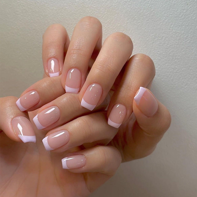 Short Square Nail Tips - Wearable Artificial Nails for Nail Art, Starry Sky Pattern