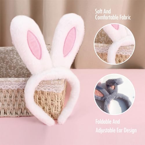 Bunny Ears headband with hair accessory set£¬Plush Halloween Headwear Xmas Themed Party Various styles of hair clips and hairbands