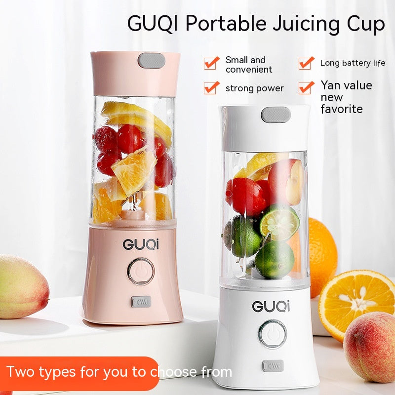 Electric Fruit Juicing Cup with Cross Blade, 320ml Glass & Battery