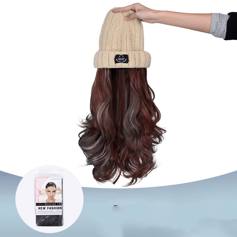 Korean Style Curly Synthetic Wig - Long Gradient Hair