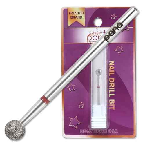 PANA 3/32" Diamond Carbide Ball Bit- Style 06, Fine Grit - Professional Cuticle Nail Drill Bits for Acrylic Gel Nails Dry Manicure Pedicure Shape Remove Tools