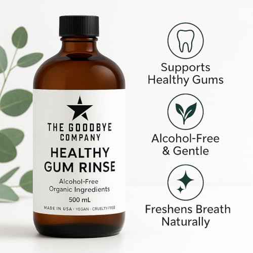 The Goodbye Company Healthy Gum Rinse - Alcohol-Free Natural Mouthwash for Gum Health, Bad Breath & Strong Teeth - Organic Echinacea & Clove Essential Oils - Made in USA - 500ml