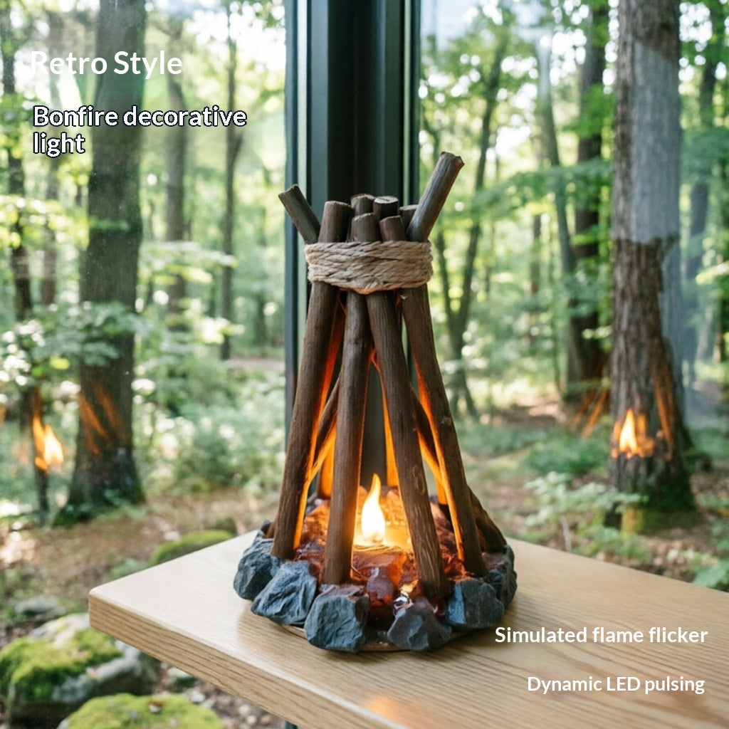 LED Retro Campfire Light - Outdoor & Indoor Decorative Atmosphere Flame Lamp