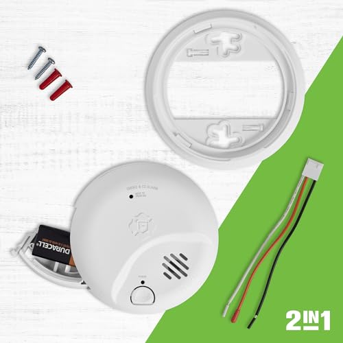 First Alert SMICO100-AC Interconnect Hardwire Combination Smoke & Carbon Monoxide Alarm with Battery Backup, 12-Pack