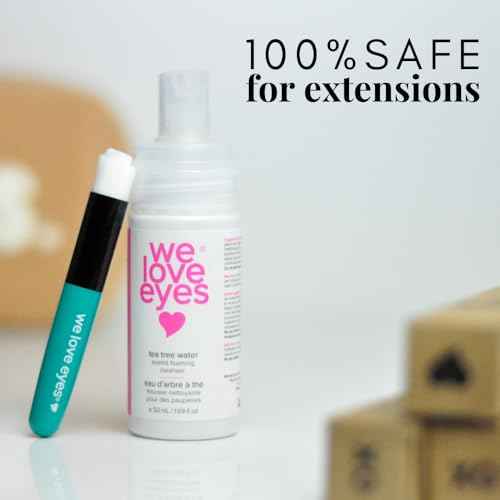 We Love Eyes - 100% Oil Free Tea Tree Water Eyelid Foaming Cleanser - For Eyelash Extension Home Care, Extend Lash Retention, Non-Irritating Formula