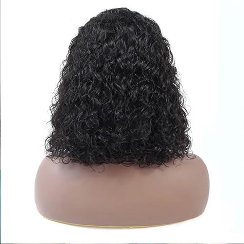Curly Bob Wig Human Hair 13X4 Water Wave Lace Front Wig Human Hair Pre Plucked 250% Density Curly Bob Wigs for Women Natural Color 14 Inch¡¦