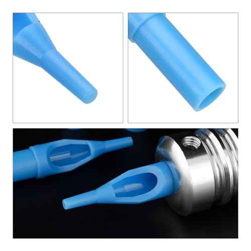 50pcs Disposable Tattoo Needle Tips Set Blue 3DT 5DT 7DT 9DT 11DT Plastic Tattoo Nozzle Tips for Tattooing Supplies (3RT)