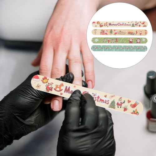 12Pcs Nail File Set Professional Nail Files Buffering Files Reusable Christmas Manicure Pedicure Polisher DIY Tools Styling Tools for Home or Professional Salon Use