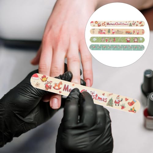 12Pcs Nail File Set Professional Nail Files Buffering Files Reusable Christmas Manicure Pedicure Polisher DIY Tools Styling Tools for Home or Professional Salon Use